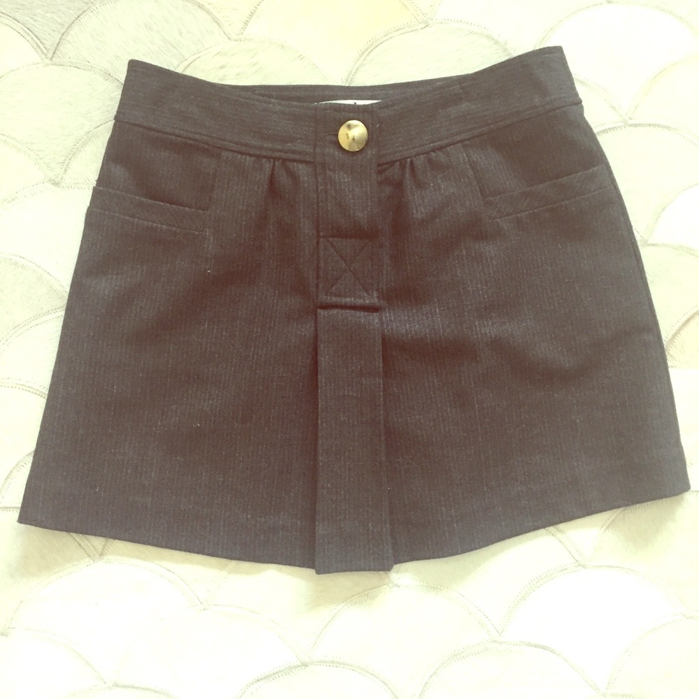 Gray Tibi Pinstripe Miniskirt with Pockets